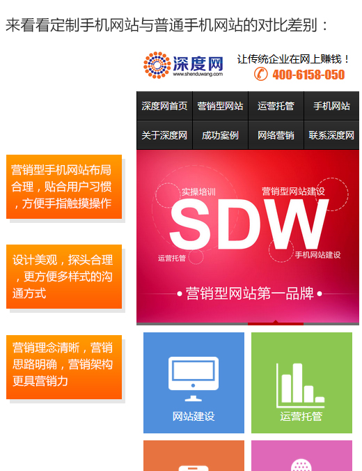 定制型手機(jī)網(wǎng)站制作與傳統(tǒng)普通手機(jī)網(wǎng)站對(duì)比差異圖 定制型手機(jī)網(wǎng)站制作與傳統(tǒng)普通手機(jī)網(wǎng)站對(duì)比差異圖