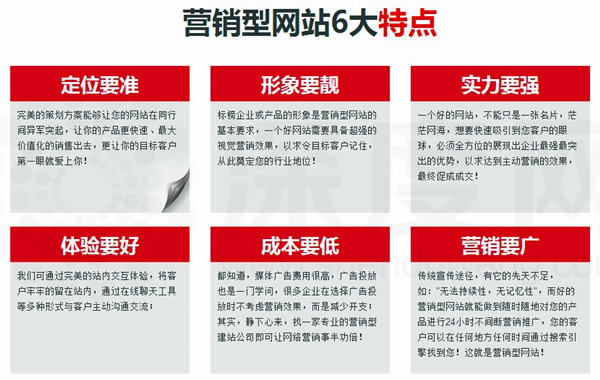 深度網營銷型網站具備的六大功能